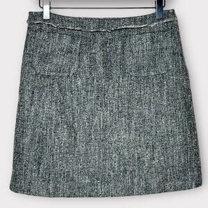 WEEKEND MAXMARA gray tweed wool blend mini skirt size 8 career office preppy